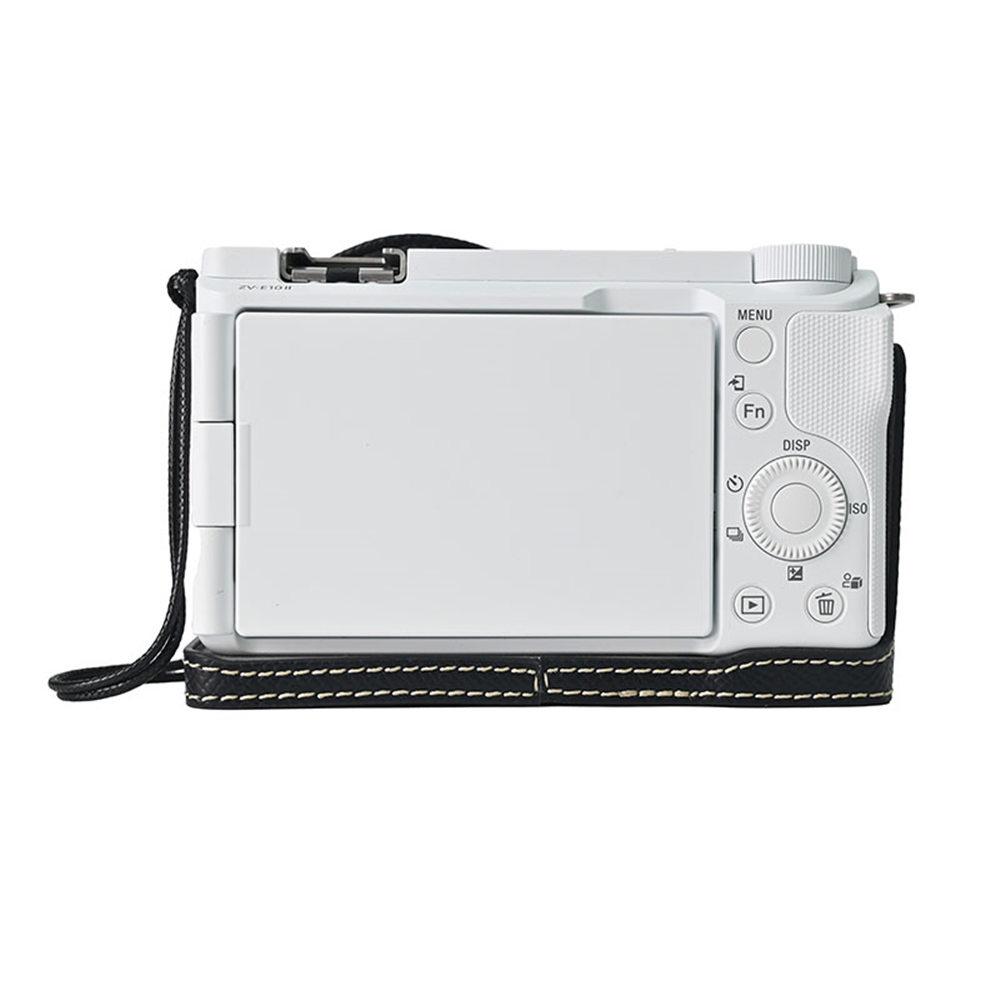 ZVE10II Palm Print Camera Bag PU Leather Half Body Cover for Sony ZVE10 Mark II ZVE10M2 ZVE10II 16-50mm Case With Lens Cap