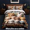 Forest Nature Theme Custom Text Or Name 3Pcs Bedding Set,1 Flat Sheet & 2 Pillowcases Personalized Home Bedding