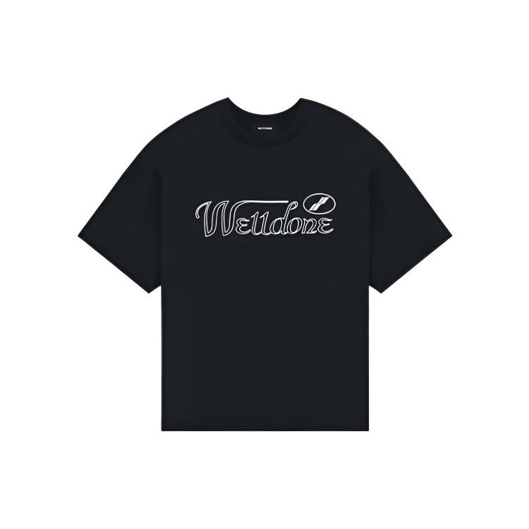 We11done FW22 Letter Logo Print Round Neck Short Sleeve T-Shirt Unisex T-Shirts Black WD-TT3-22-851-U-BK