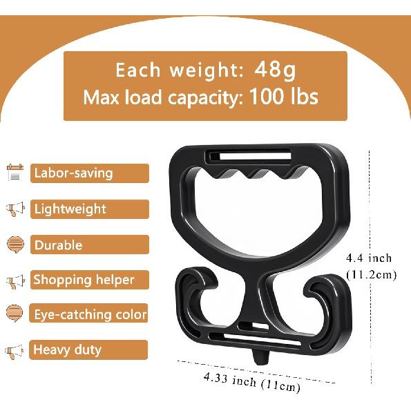 Grocery Bag Carrier with Plastic Storage Box, 2 Pack Grocery Bag Holder for Plastic Bags, Holds 100lbs, Heavy Duty Carry Handle, Comfortable Grip to