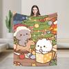 Cute Dudu Christmas Blanket Quality Warm Soft  Throw Blanket Winter Camping Outdoor Fluffy Bedspread