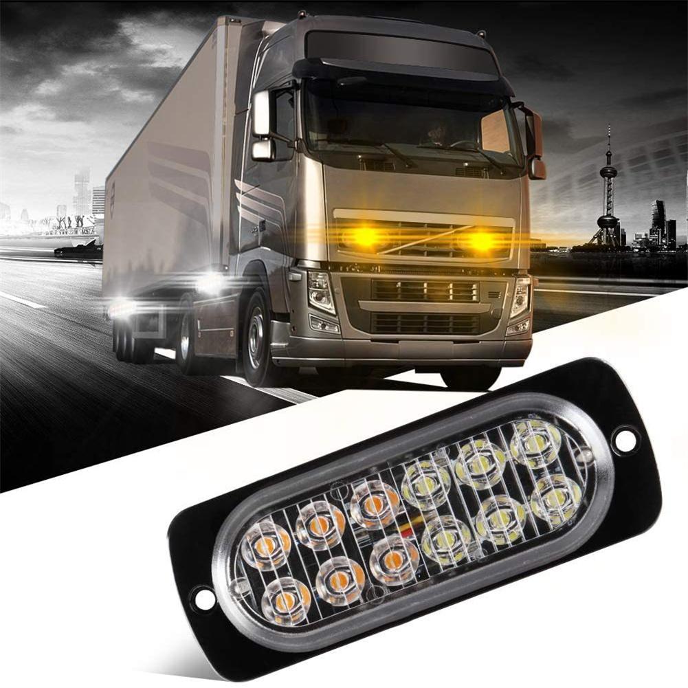 12 Led Lamp Beads Ultra-thin Warning Light 12v-24v 12w Ultra-bright Side Led Flashing Lights For Motorcycle Trolley Truck
