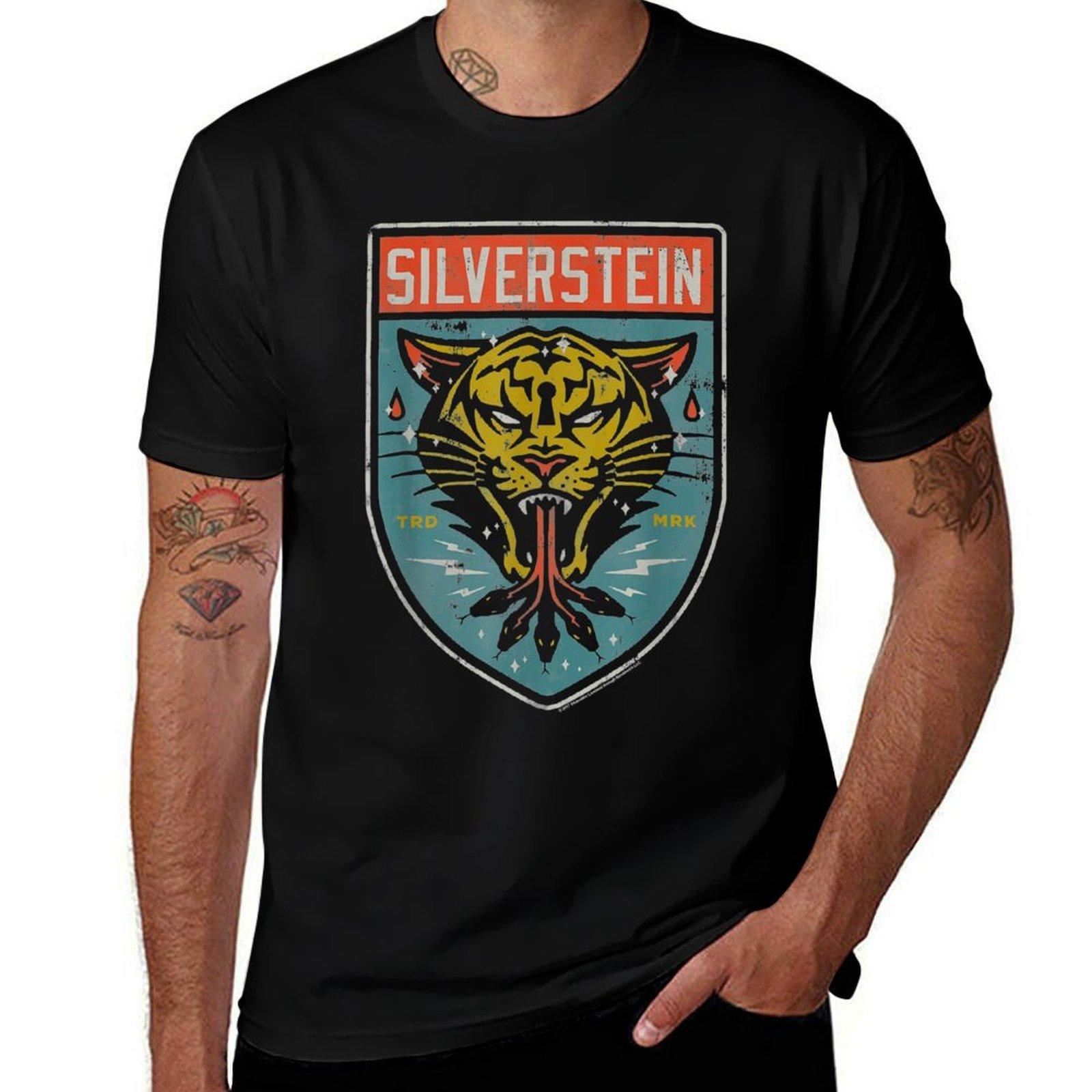 Silverstein Tiger T-Shirt Basic Lässig Kurzarm Baumwollhemd XL brown