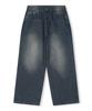 Mubeun More Wide Denim Pants Deep Blue