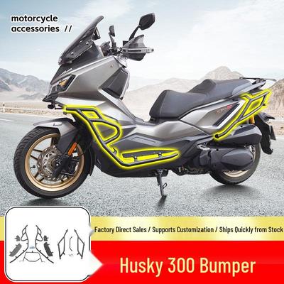 Compatible SYM Husky 300 Bumper: Front/Rear Wrap & Exhaust Guard Scooter Anti-Fall Bar