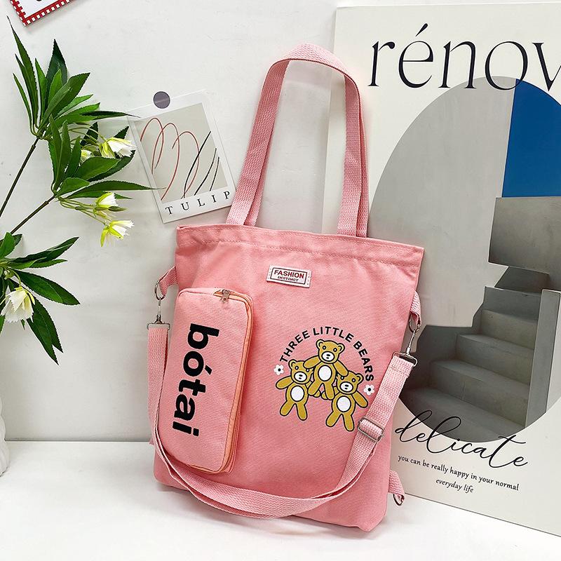 Canvas Bag, New Women's Bag, Fashionable Large-capacity Shoulder Bag, Messenger Bag, Tutoring Bag.