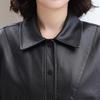 Jachetă elegantă de damă din piele PU cu croială slim-fit pentru primăvara 2025 - Îmbrăcăminte exterioară la modă pentru mame în vârstă de 30 și 40 de ani