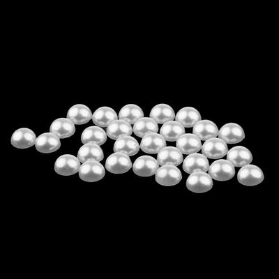 Halbrunde Flatback-Perle Scapbooking-Verzierung für Nair Art Crafts 8mm - Weiß,