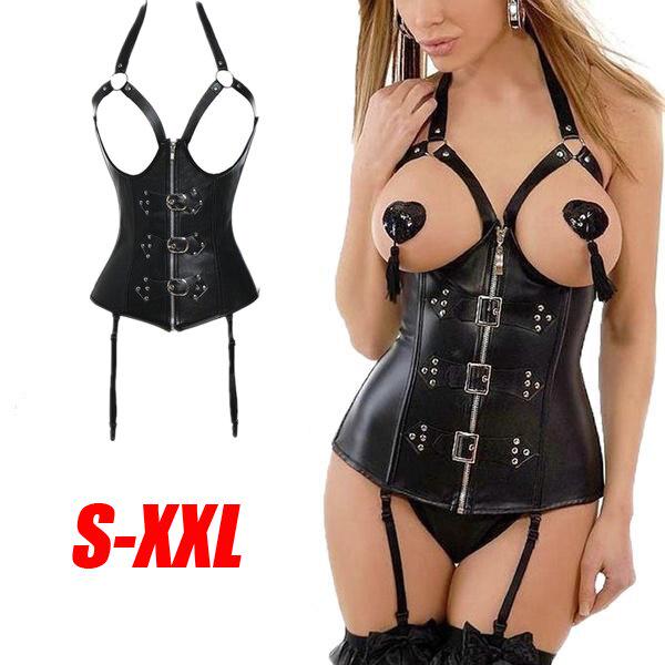 

Женская кожа готика ПВХ клубная одежда латекс кожа Коллант Женский костюм S-XXL