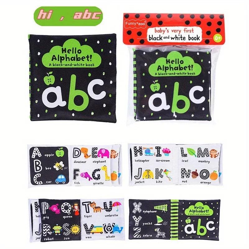 Baby Books Toy Newborn Letter Animal Cloth Book Baby Bath Book Crinkle Washable Non-Toxic Early Education Palm Book For Toddlers