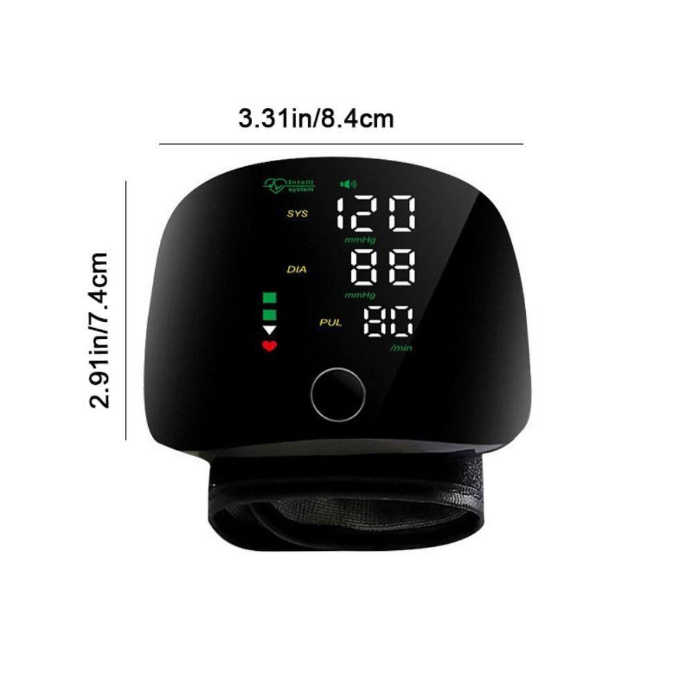 Smart Touch Digitalt Håndleddsblodtrykksapparat LCD-skjerm Sfigmomanometer Helseovervåking