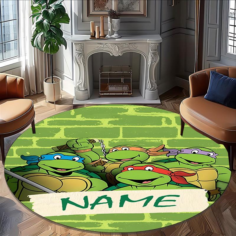Customizable T-TMNT Round Non-Slip Carpet - Ideal for Garden, Picnic, Office, Perfect for Decoration, Suitable For All Seasons