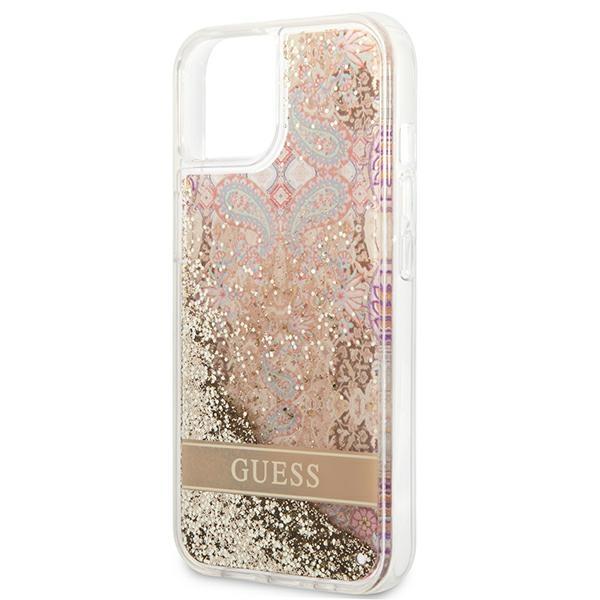 Guess Guhcp13Slflsd Iphone 13 Mini 5,4 Złoty/Gold Hardcase Paisley Liquid Glitter