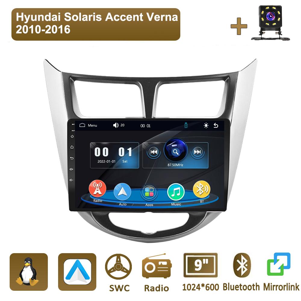 

Icreative Car Radio Multimedia MP5 Player Head Unit Stereo BT For Hyundai Solaris Accent Verna 2010-2016 серебряный