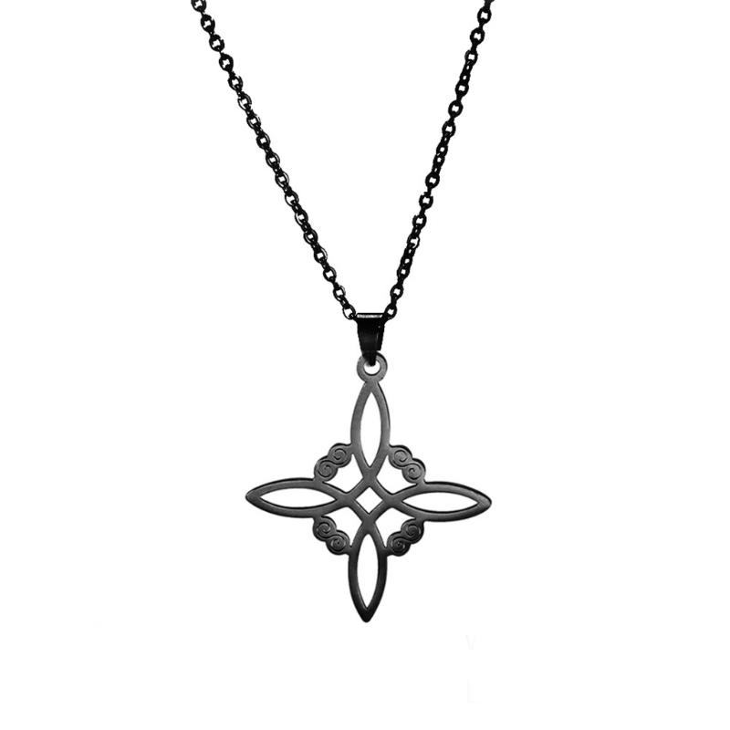 Fashion Celtic-Knot Pendant Necklace Witches-Knot Choker Chain Triquetra-Trinity Charm Clavicle Chain Jewelry Ornament
