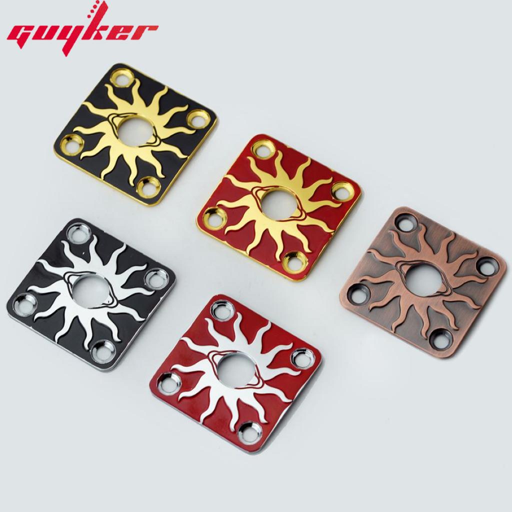 1 Piece Square Curved Stainless Steel Jack Plate Surface Pattern For Electric Guitar Bass