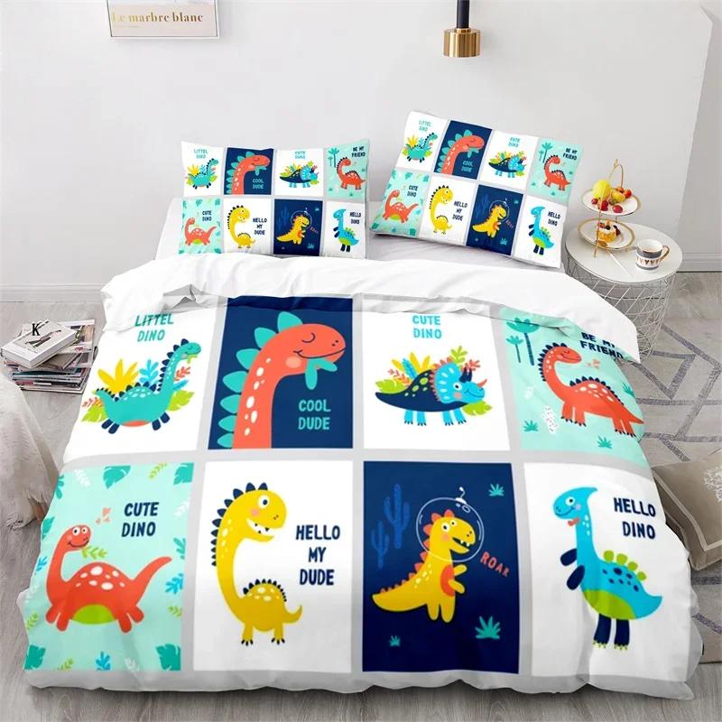 Cartoon Animal Duvet Cover King Twin For Kids Girls Boy Teen Kawaii Dinosaur Dog Comforter Cover Microfiber 3D Print Bedding Set