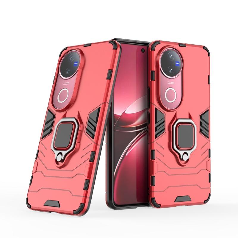 

Для Vivo V50 Чехол Vivo V50 Capas Phone Bumper Back Armor PC Ударопрочный держатель с полным кольцом Магнитный для Fundas Vivo V50 V 50 For Vivo V50 красный