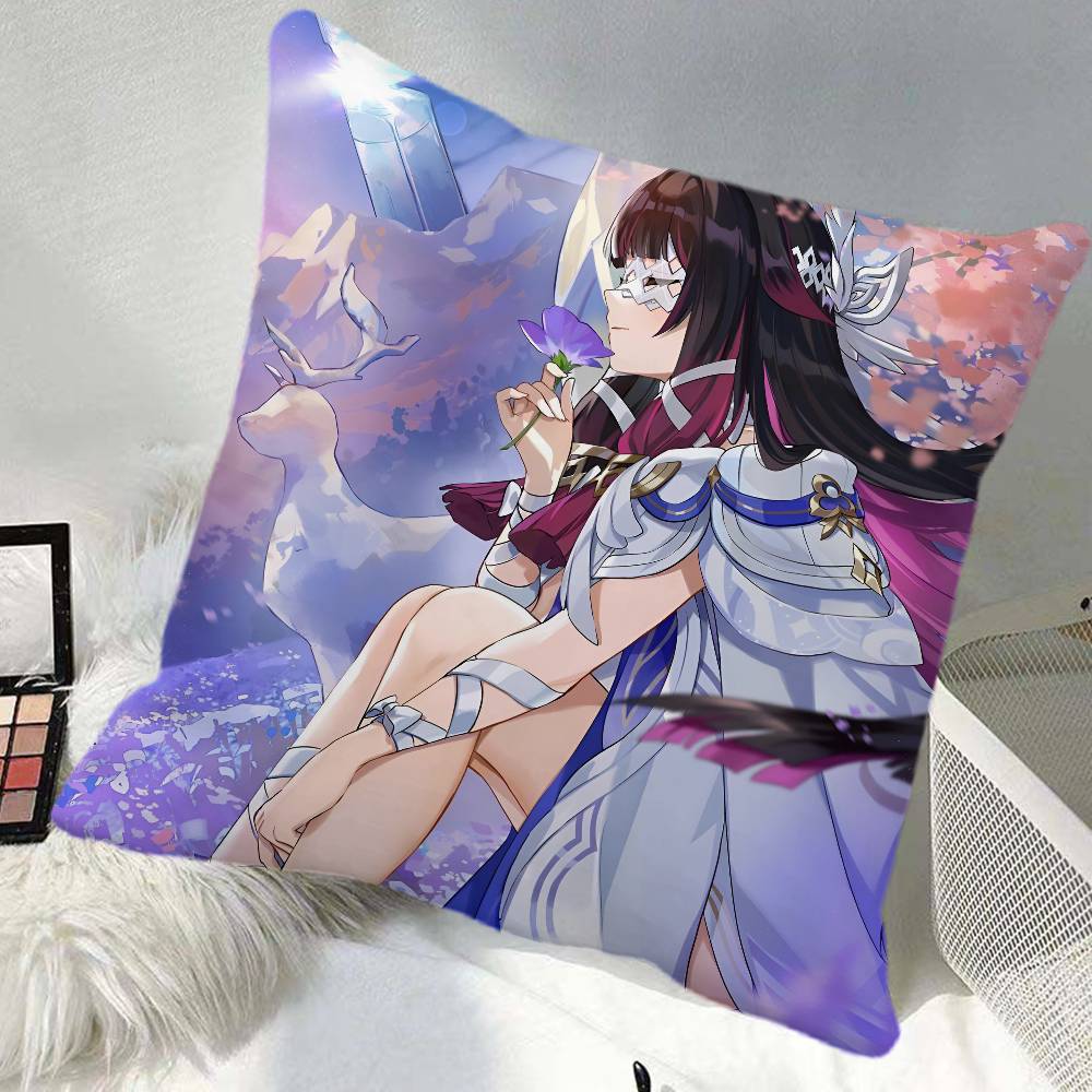 Columbina Genshin Impact Game Pillow Case Square Pillow Bedroom Sofa Leisure Comfort Cushion Car Home Decoration