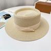 Flat Brim Straw Woven Hat Wide Brim Women's Sun Hat Fashion Sunscreen Bucket Hat  Hiking