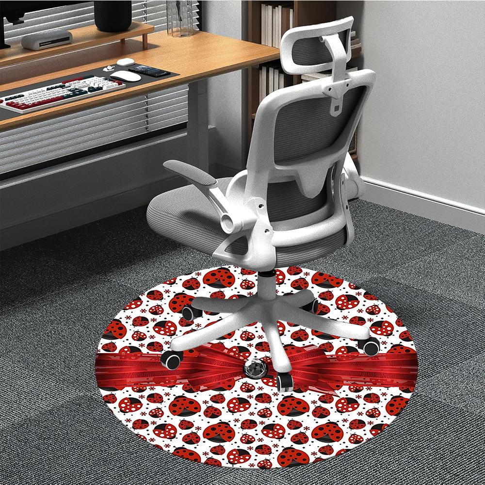 1pc Ladybug Polka Dot Chair Carpet for Office, Non-slip, Soft and Durable Office Rug for  Decoration, Perfect for Office yy251229120