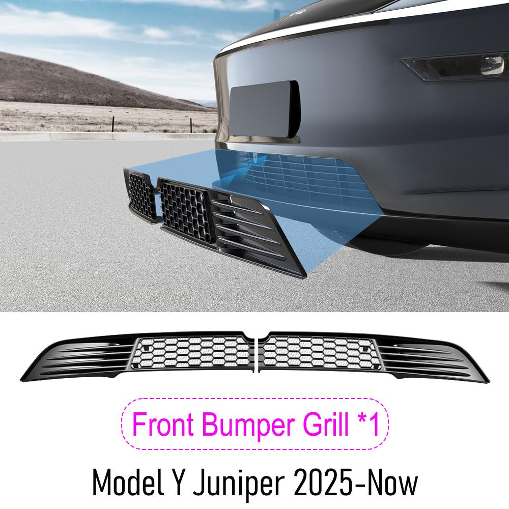 For Tesla Model Y Juniper 2025 2026 Front Bumper Grill Mesh Air Inlet Vent Cover Grille Guards Protector Anti-insect Accessories