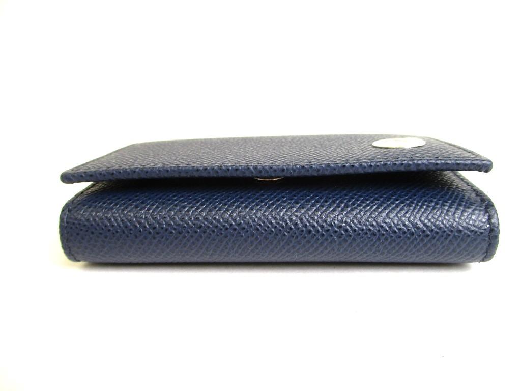 Authentic BVLGARI Navy Blue Leather BVLGARIBVLGARI 6 Pics Key Cases #9681  Refurbished