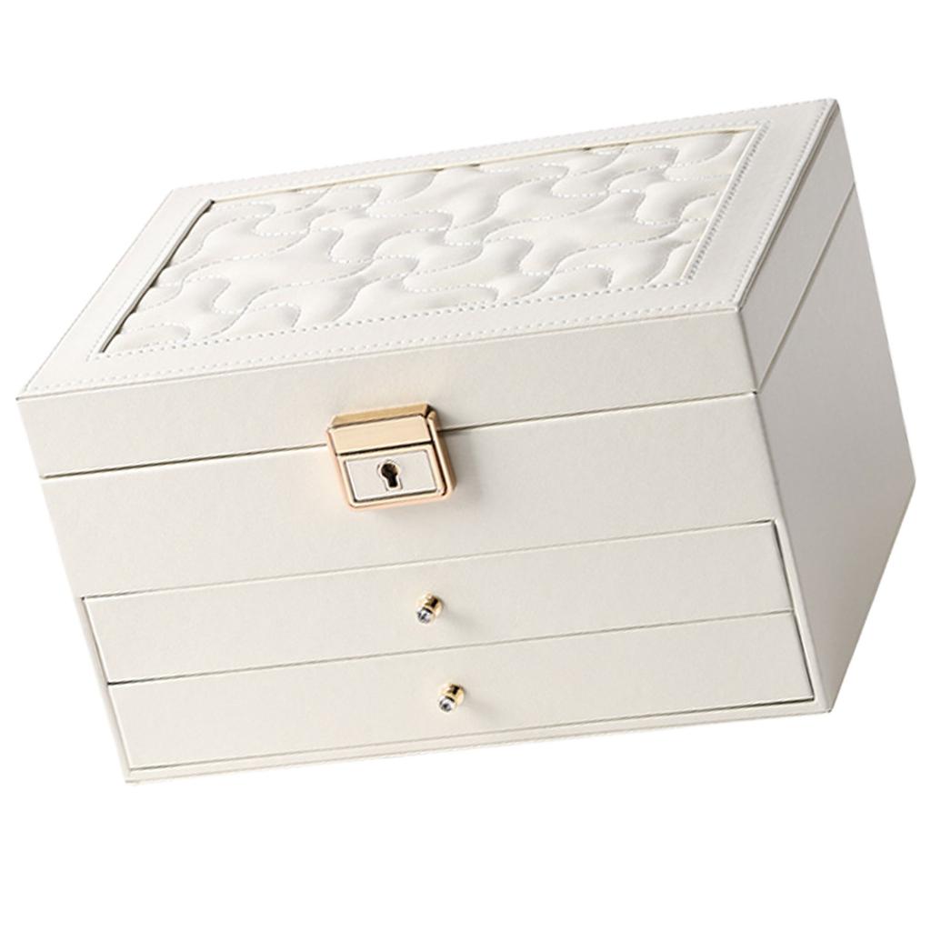 Stylish Multi Layer Jewelry Chest Multilayered Jewelry Storage Box Convenient PU Leather for Accessory Organization