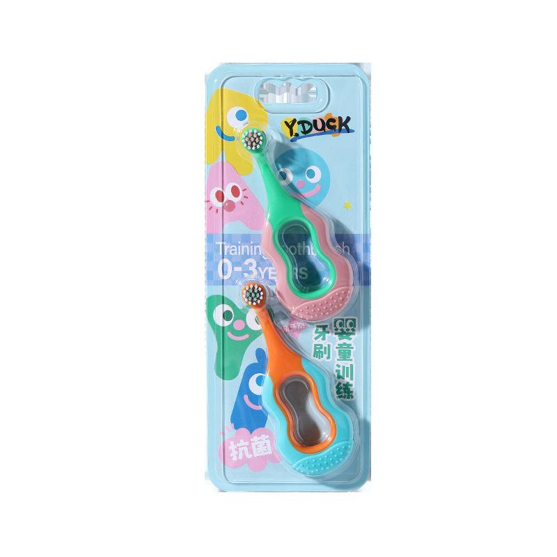 2 Pack Children's Toothbrushes Staged Teeth Protection Antibacterial Soft Bristle for Infants 0-3-6-9 Years Old