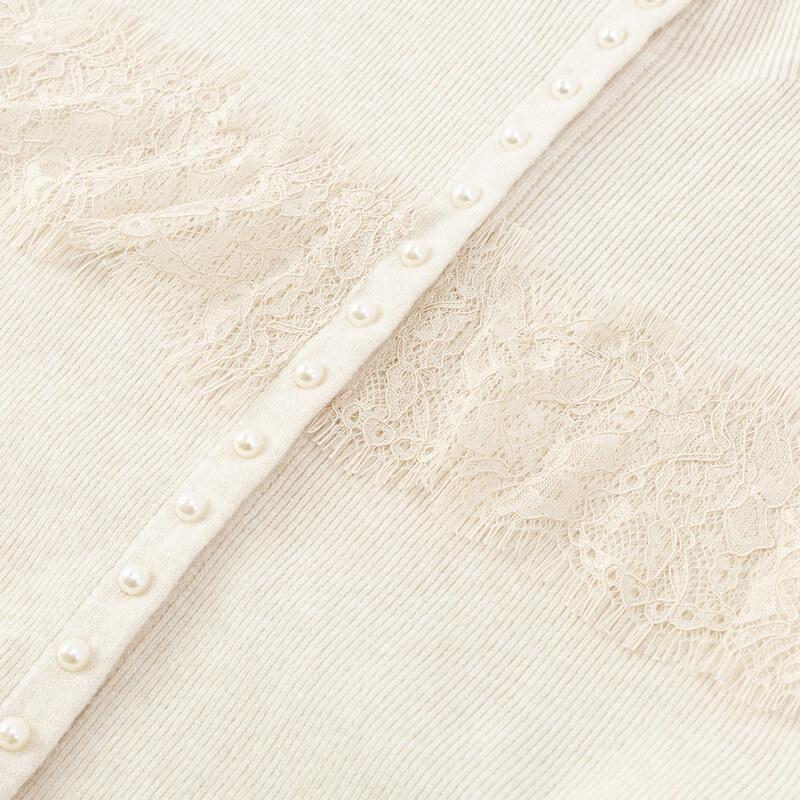 FivePlus Women's Lace Patchwork Knit Cardigan