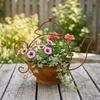 Decorative Kettle Shape Flower Pots Rust-Resistant Metal Teapot Planter  Balcony