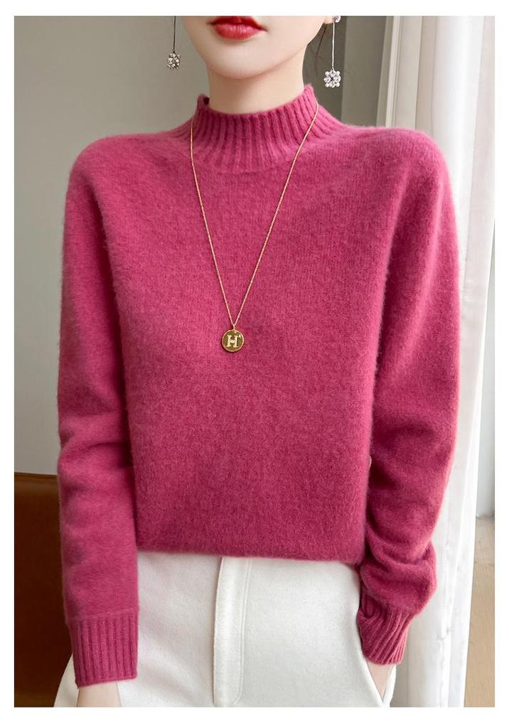 Women's High Neck Loose Knit Pullover Sweater - Autumn/Winter Style
