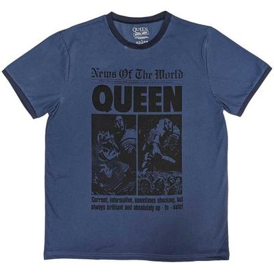 Queen Unisex Adult News Of The World 40th Front Page Ringer T-Shirt