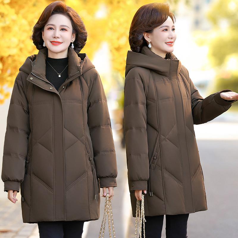 Middle Aged and Elderly Down Jacket Winter Plus Size Cotton Jacket Warm Winter Clothing Casual Down Jacket