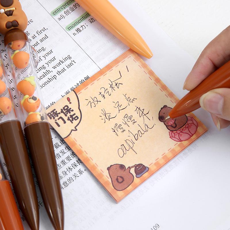 Creative Interesting Capybara Gel Pen Kawaii Aesthetic Cute Cartoon Beads Pen Writing Smooth Pens Quick-Drying Neutral Pens