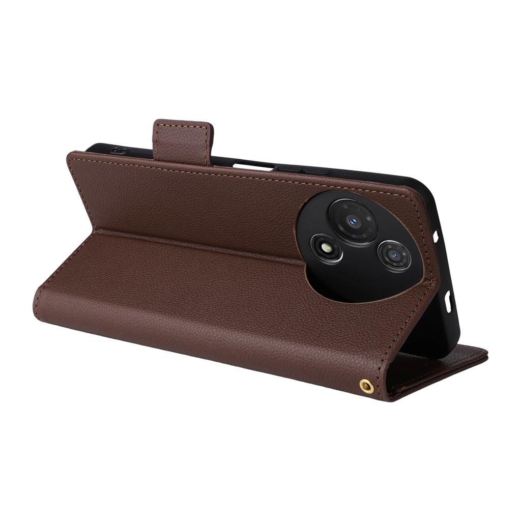 Für TCL 60R 5G/60 5G Hülle mit Handschlaufe Litschi-Textur PU-Leder Brieftasche Handyhülle