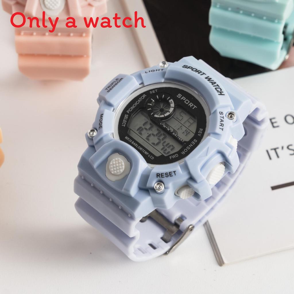Digital Student Waterproof Watch With Night Light And Silicone Strap For Teenagers
