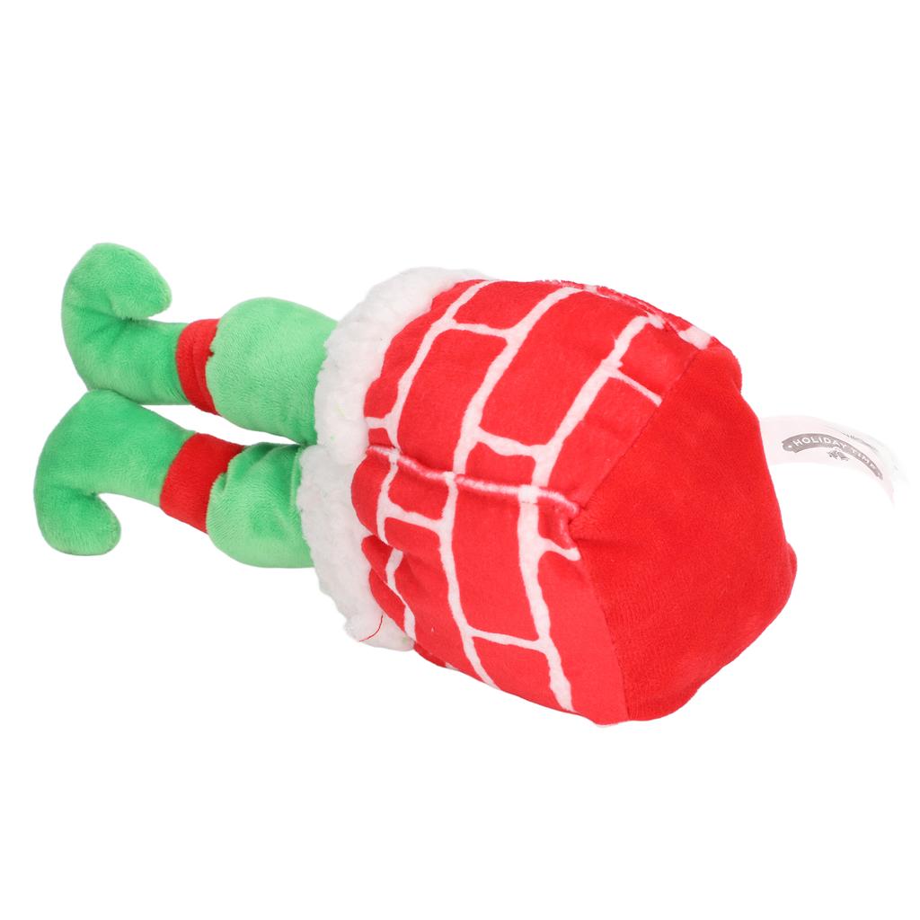 Dog Plush Chewing Toy Soft Bite Resistant Pet Christmas Squeaky Toy for Teeth Cleaning(Red Green )