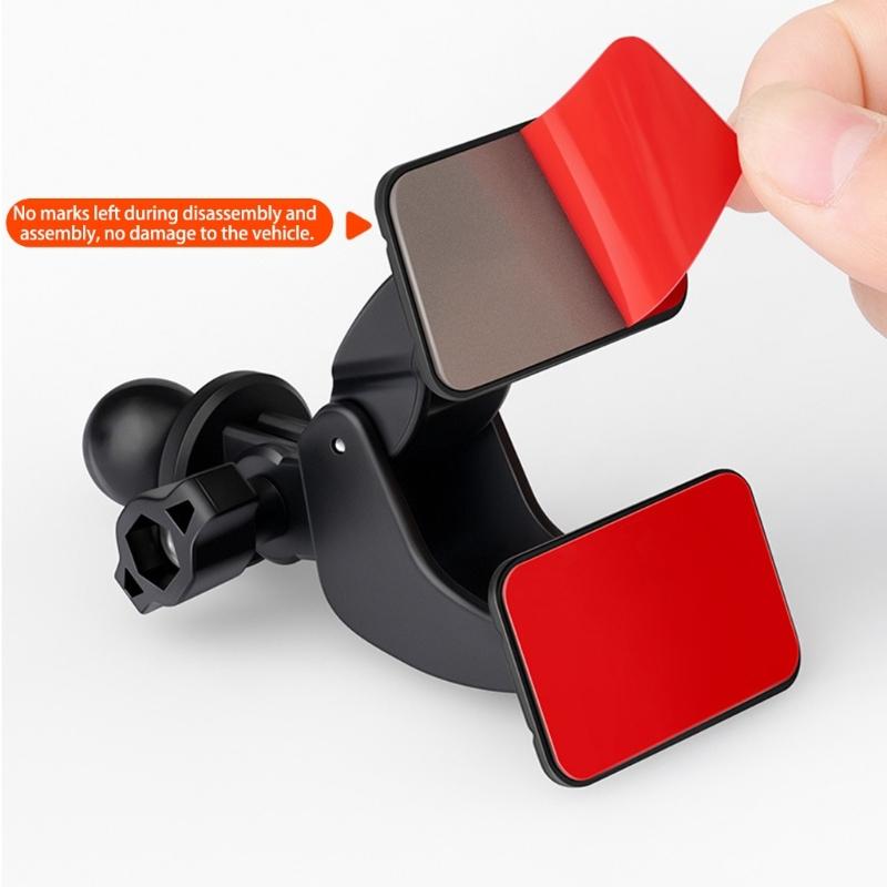 Car Dashboard Phone Mount Holder 17mm Ball Joint Bracket Double Adhesive Nonslip Base Full Rotation Mobile Device Holder