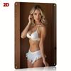 Vintage Metal Wall Art Retro Pin Up Girl Sign Lingerie Durable Iron Decor for Bedroom Bar Cafe