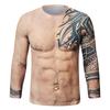 Funny Fake Muscle Graphic T Shirt Men's Long Sleeve T-Shirt New Arrival Sports 3D Printed Tshirt Casual Spring Running Tees Tops