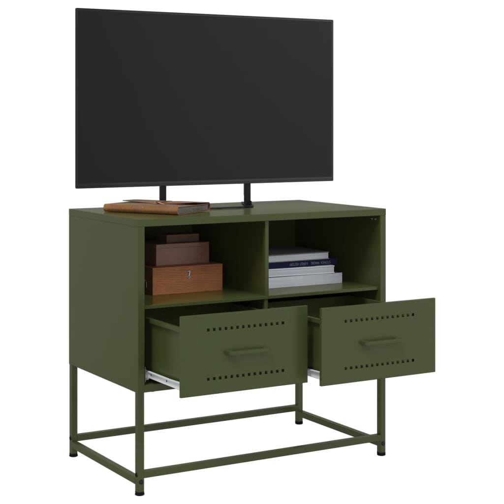 Vidaxl Szafka Pod Telewizor, Oliwkowa, 68X39X60,5 Cm, Stalowa