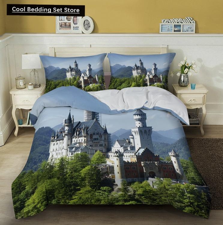 Great Wall King Queen Duvet Cover Old Chinese Building Bedding Set for Teens Adults Architecture 2/3 Pcs Polyester Quilt Cover