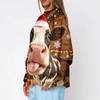 Women's Trendy Christmas Print Crewneck Sweatshirt Lightweight Casual Pullover Top