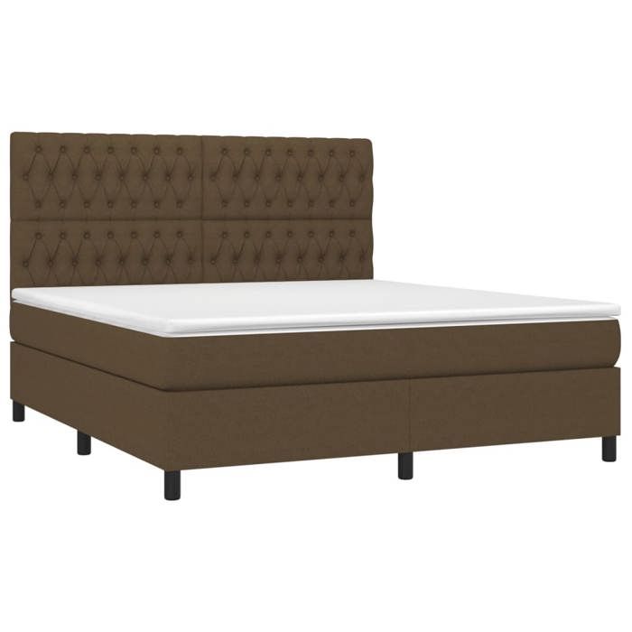 Exclusive House - Slatted Bed Base with Mattress Dark Brown 180x200 Cm