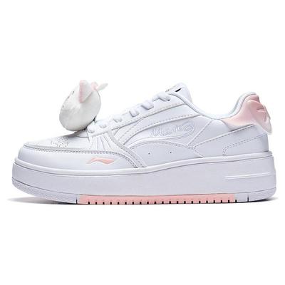 Li Ning X Disney Platform Height Increasing Comfortable Abrasion Resistant Breathable Low Top Skateboard Shoes Women's AGCT382-2