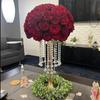Iron Art Flower Stand with Crystal Bead Curtain for Weddings and Dining Table Decorations