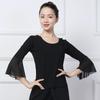 Tanzkostüm Damen Trompetenärmel Erwachsene Tanzen Gaze Ärmel Top Elegantes Neckholder Top