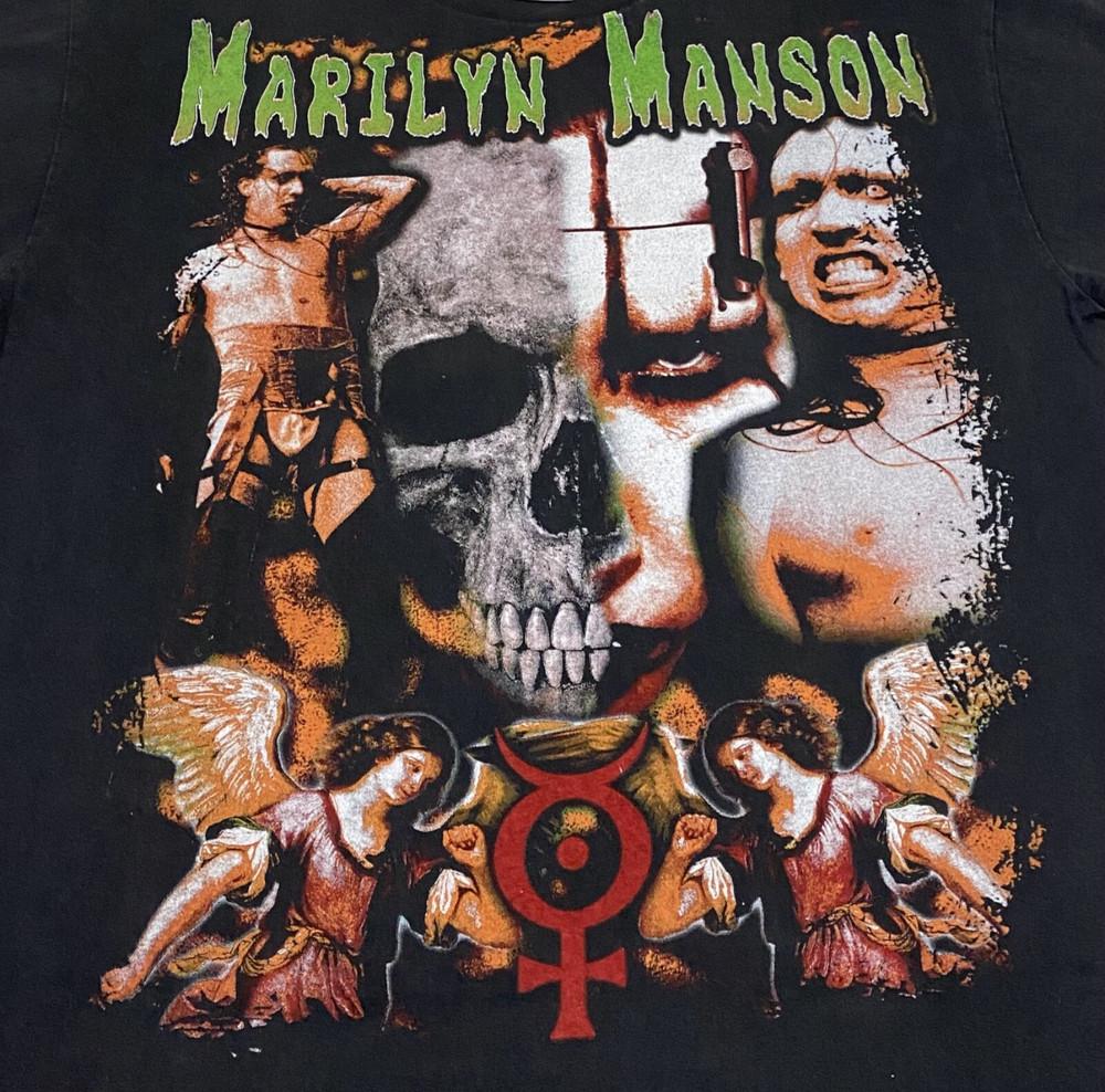 

Вінтажна футболка 90-х Marilyn Manson AOP Angel DEVIL RARE з одинарним швом РЕПРИНТ L