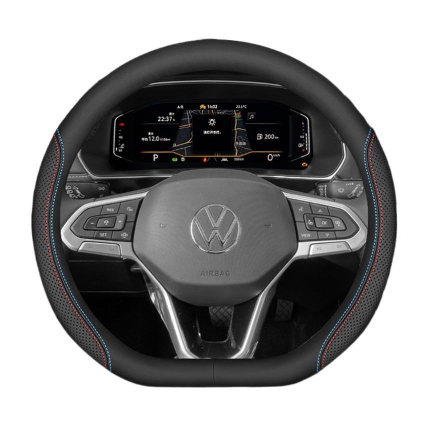 AABGI1 Leather Car Steering Wheel Cover for Volkswagen Tiguan T-roc T-cross Tayron Polo Id4 Caddy Atlas Crafter Virtus 2025 Accessories